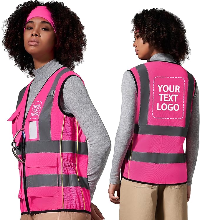A-SAFETY High Visibility Reflective Safety Vest Customize Logo (XS-8XL)