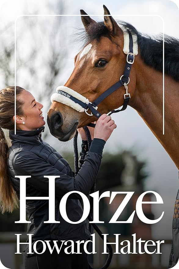 HORZE Howard Soft Fleece Padded Adjustable Polyester Horse Halter - Peacoat Dark Blue - Pony