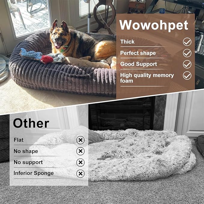 Human Dog Bed for Adult,70"x38"x10" Extra Large Human Pet Bed,Orthopedic Washable XL Dog Bed with Memory Foam (Grey Green)