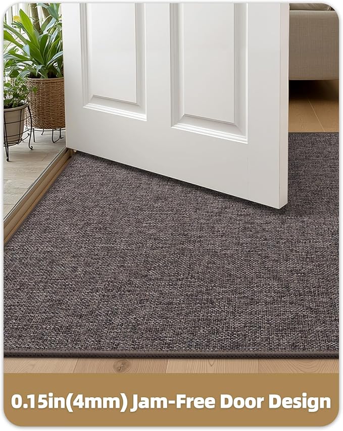 Color&Geometry Ultra Thin Indoor Door Mat 32"x48", Non Slip Rubber Backed Dirt
