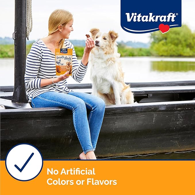 Vitakraft Meaty Morsels Soft & Chewy Dog Treats – Over 70% Meat with Meaty Filling – Meat Filling Chewy Treats for All Ages – No Artificial Colors, Flavors or Added Sugar – 4.2 oz Resealable Bag