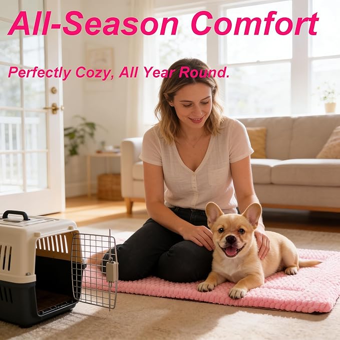 Dog Bed Mat - Soft Crate Pad for Kennel, Durable Pet Bed for Small Dogs & Cats - Comfort Support for Pet Crate, Cage, House