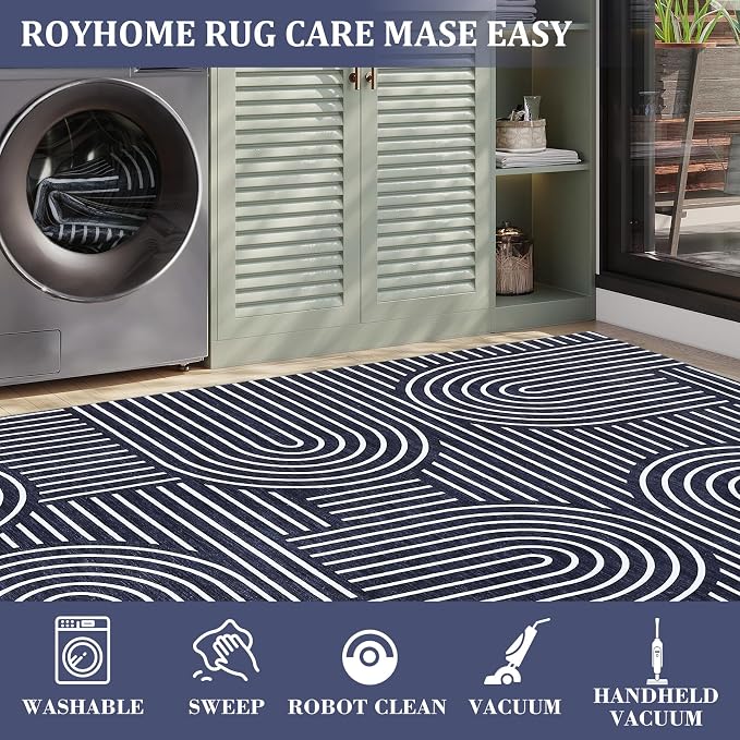 ROYHOME Washable Rug 4x6 Area Rugs