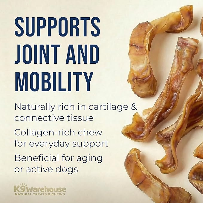 K9warehouse Pig Ears for Dogs - Natural Bulk - 100% Pork Pig Ear Strips for Dogs - Alternative to Rawhide Chews - Thick Cut Pig Ears for Dog Treats for All Breeds Packed in USA - 16oz