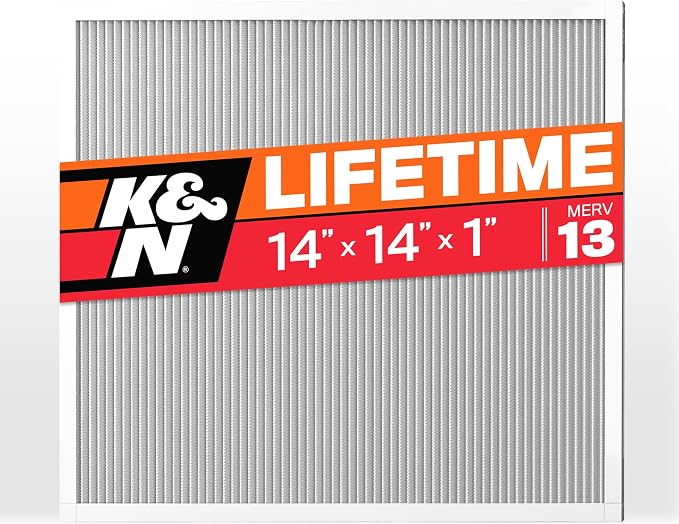 K&N 14X14X1 HVAC Furnace Air Filter, Lasts a Lifetime, Merv 13, the Last HVAC