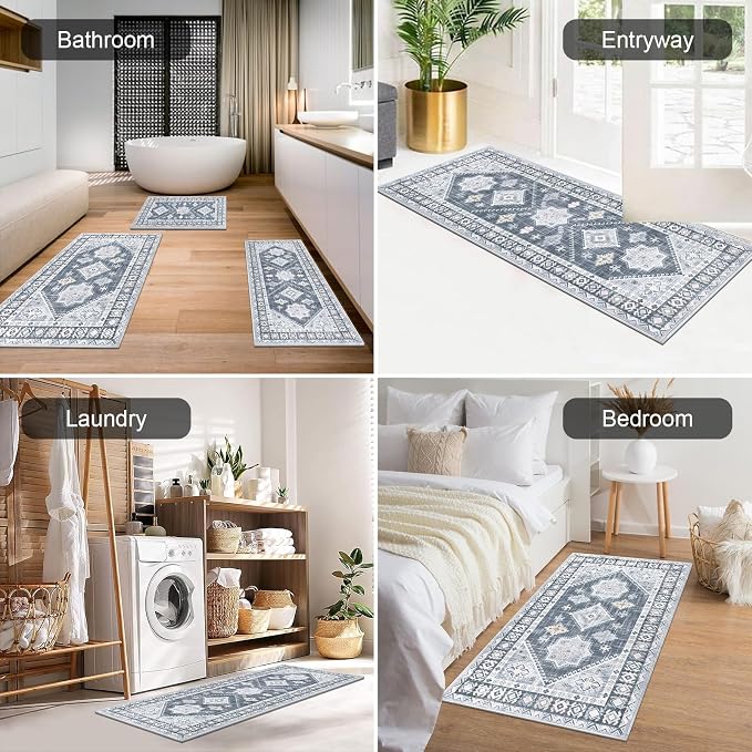 HEBE Boho Kitchen Rug Sets 3 Piece