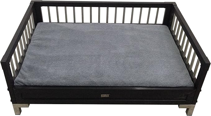New Age Pet ecoFLEX Manhattan Raised Dog Bed w/Removable Cushion, Large, Espresso