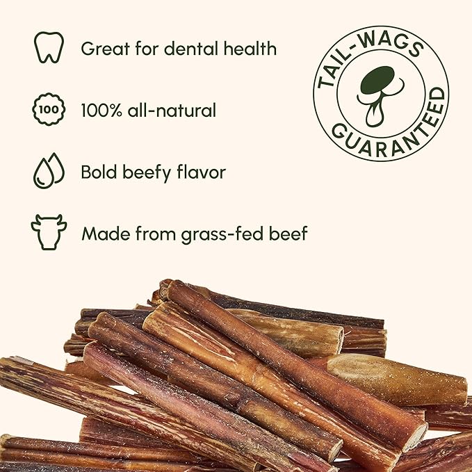 Downtown Pet Supply USA Sourced Bully Sticks for Dogs - Grass-fed Beef Chews, Low-Odor & Rawhide-Free, Long Lasting Dog Treats - Healthy, Safe & Delicious Chews (6" 5 Pack)