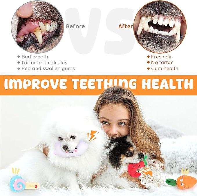Dog Squeaky Toys 8 Pack, Puppy Plush Squeaky Toys for Medium Small Dogs, Cute Pet Toys Stuffed Puppy Chew Toys for Teething, Interactive Toys Set for Puppy Supplies