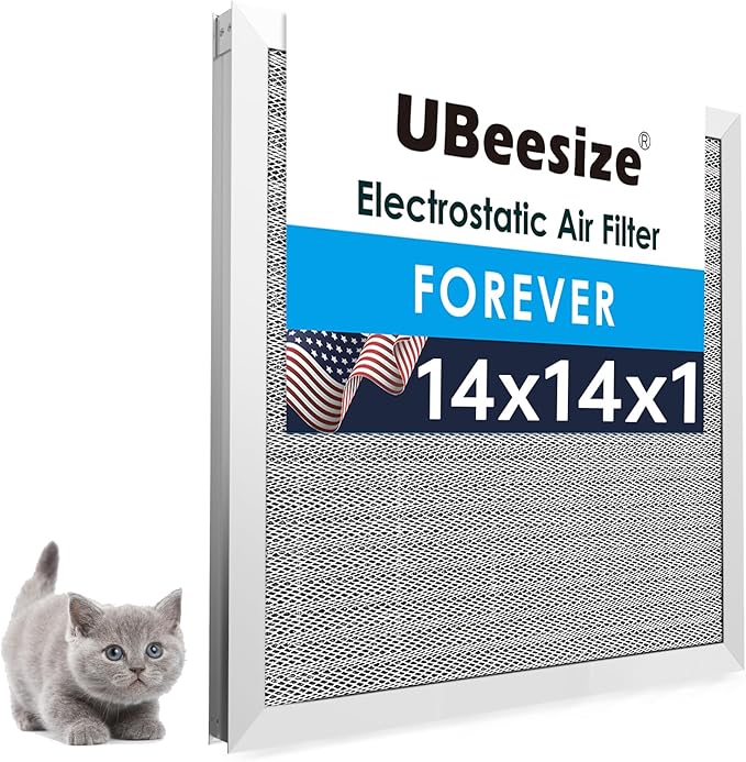 UBeesize 14x14x1 Reusable Electrostatic Air Filter HVAC AC Furnace Filter