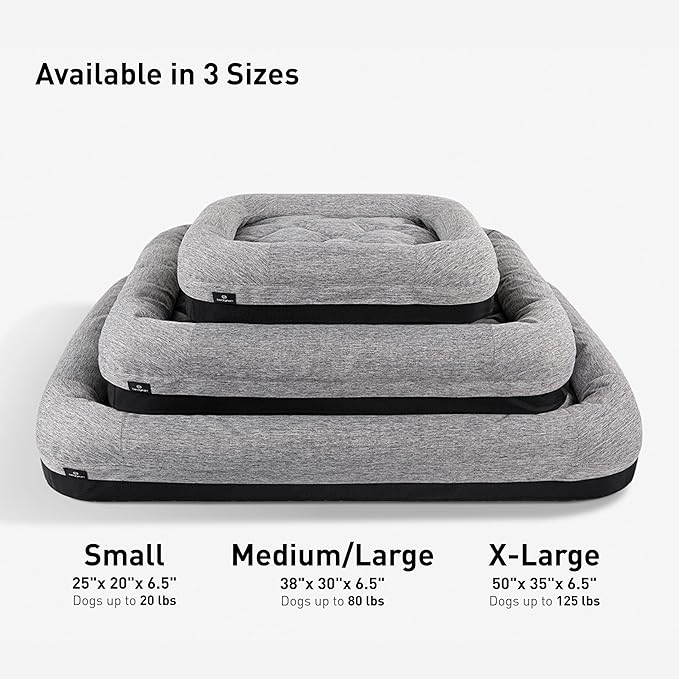 Bedgear Performance Dog Bed - Extra Large - Durable Pet Bed with Washable Cover - Removable Pad for Travel