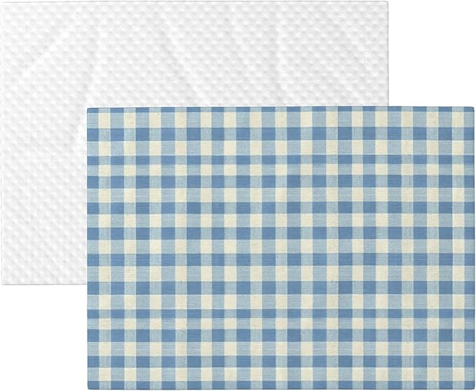 Waterproof Dog Blanket Soft Pet Blanket for Puppy Cat, Fleece Cat Throw Blankets for Furniture Bed Couch Sofa Reversible - Dusty Blue Gingham 1