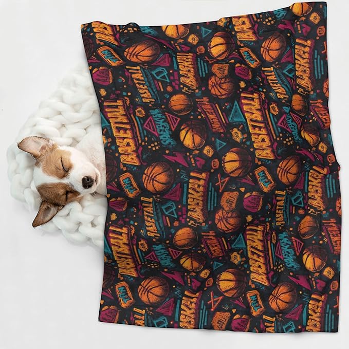 Waterproof Dog Blanket Soft Pet Blanket for Puppy Cat, Fleece Cat Throw Blankets for Furniture Bed Couch Sofa Reversible - Basketball 1