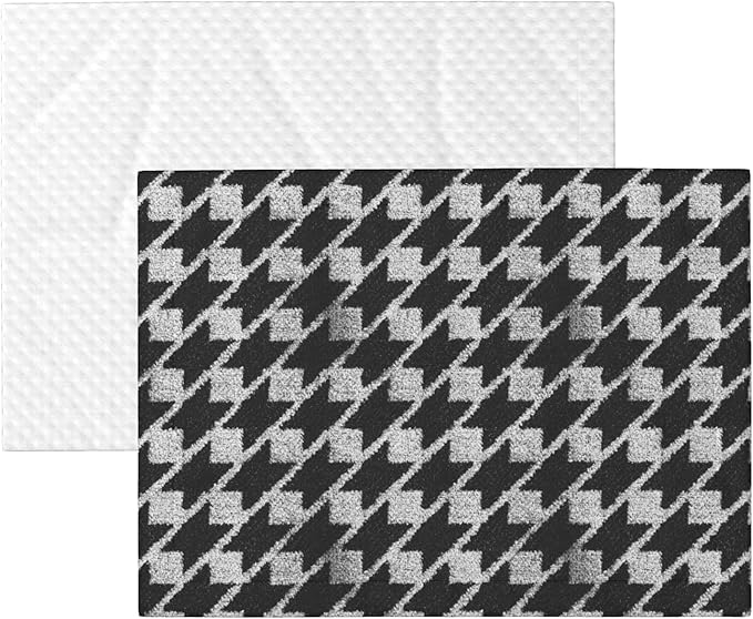 Waterproof Dog Blanket Soft Pet Blanket for Puppy Cat, Fleece Cat Throw Blankets for Furniture Bed Couch Sofa Reversible - Black and White Houndstooth 1