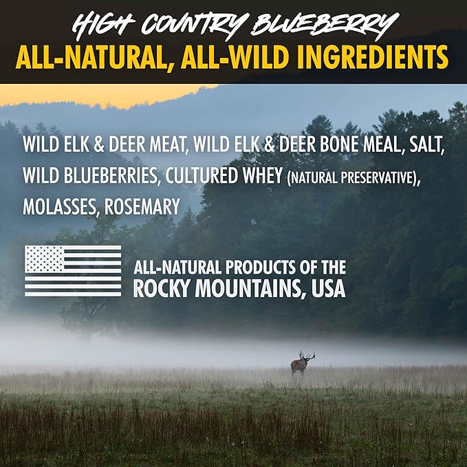 High Country Wild Blueberry Elk & Venison Training Dog Treats - Natural Grain-Free Puppy & Dog Snacks - Protein for Training & Reward - No Fillers, No Artificial Preservatives, 4oz 2 Packs