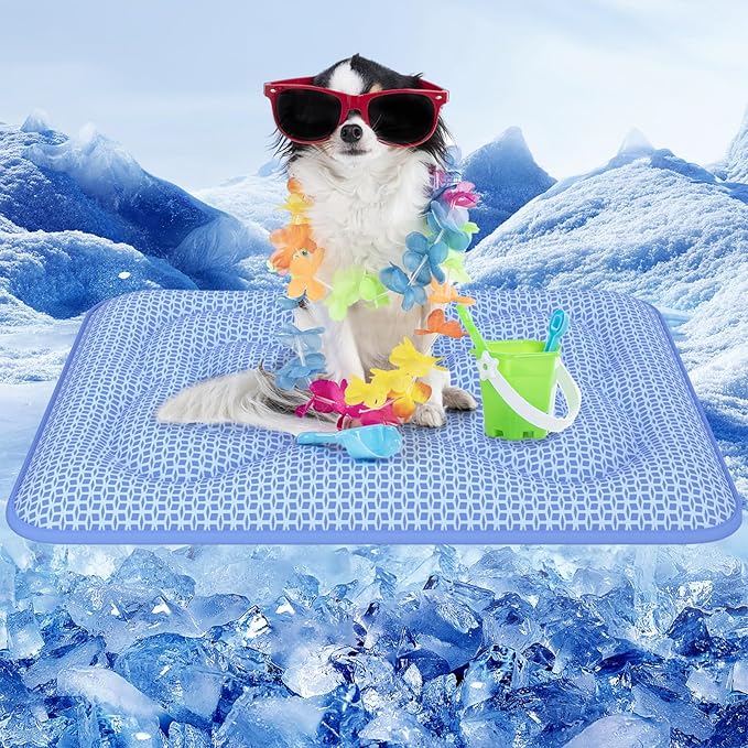 Rywell Dog Cooling Mat, 30”x20” Super Thick & Reversible Cooling Mat for Dogs, Arc-Chill 3.0 & PCM for Long-Lasting Cool and Color-Changing (Q-Max > 0.5), All-Season Use & Portable for Travel
