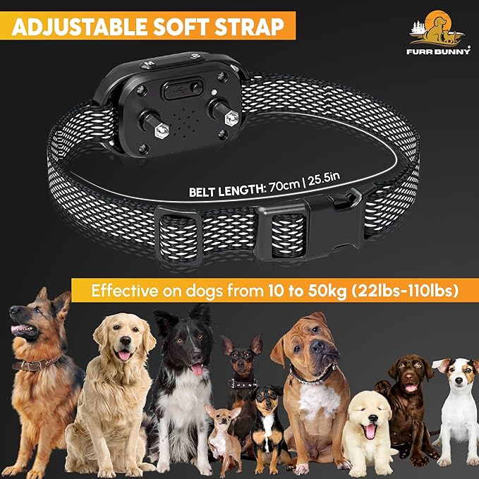 2026 Upgraded Intelligent Dog Bark Collar for Medium & Large Dogs (20 LBs-110 LBs)- Beep, Vibration & Safe Static Shock, 7 Sensitivity Levels Adjustment - Stops Excessive Barking (No Remote)