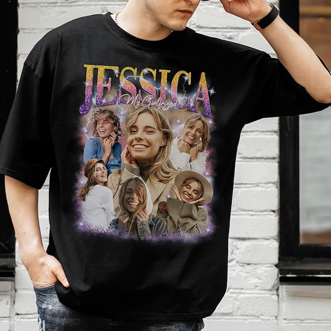 Custom Bootleg Rapper Graphic Tees Shirt – Retro 90s Vintage Style, Personalized Gift for Girlfriend, Birthday, Valentine
