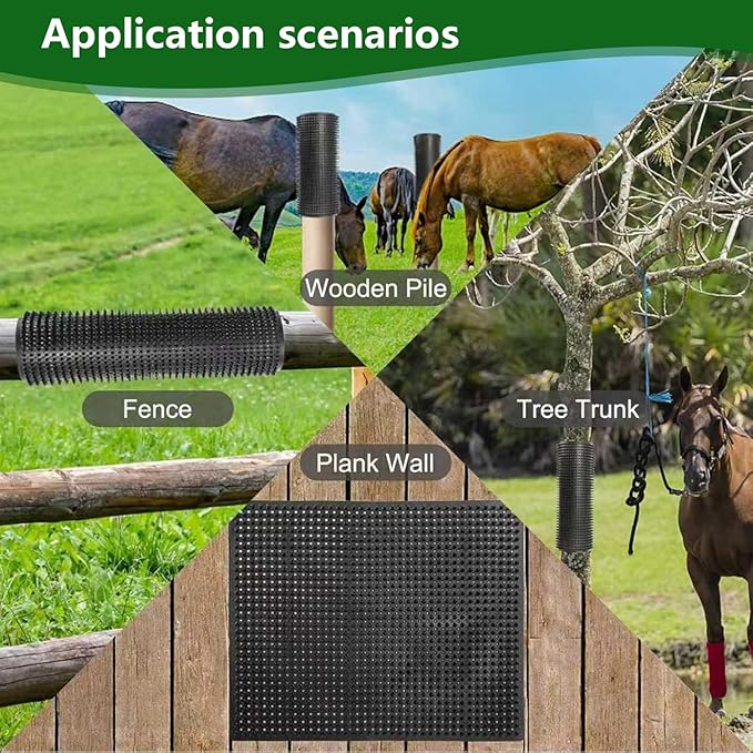 Horse Scratching Post Pad Goat Playground Toys for Horses and Goats to Play with Livestock Scratching Brush for Small Farm Animal Goat Sheep Cow Pig-2 Pack (14.2" x11.8")
