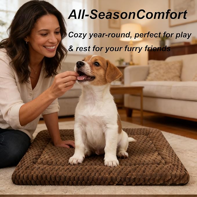 Dog Bed Mat - Reversible Dog Crate Bed Mats, Soft & Breathable Kennel Pad, Durable Crate Bed for Small Medium Large Dogs & Cats