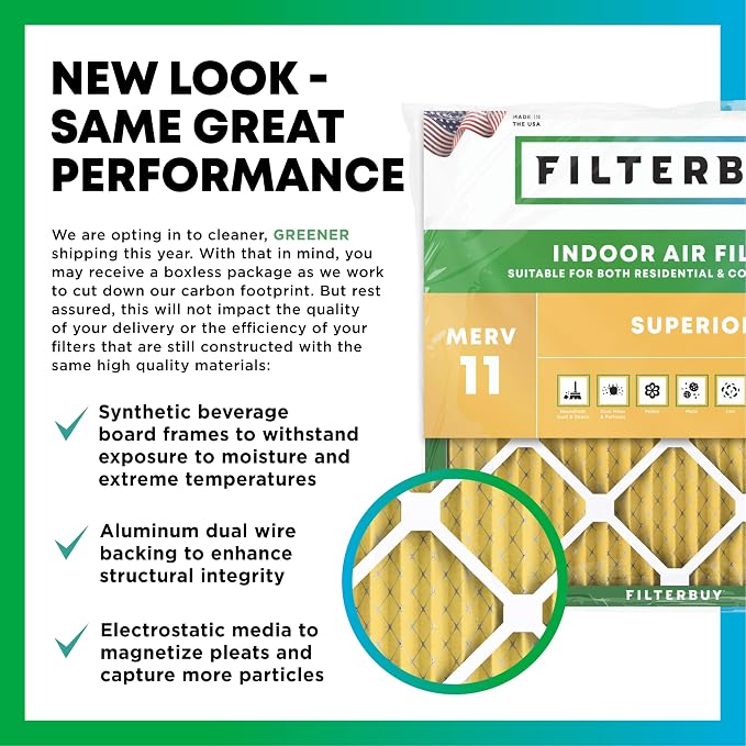 Filterbuy 16x26x5 Air Filter MERV 11 Superior Pet & Allergy Defense, Pleated
