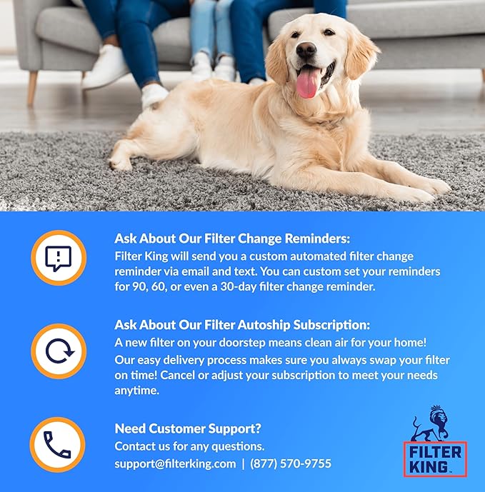 Filter King 21.5x22x1 Air Filter | 4-PACK | MERV 8 HVAC Pleated A/C Furnace