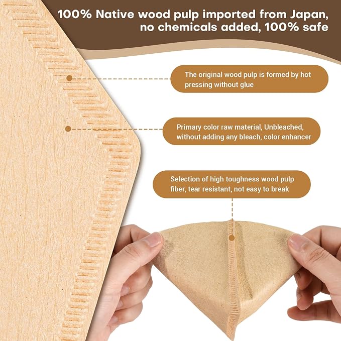 #2 Natural Brown Paper Cone Coffee Filters, Unbleached Coffee Filter 2