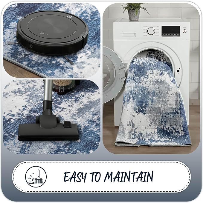 Blue Washable Rug 6x9 Area Rugs
