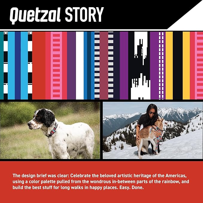 Wolfgang Heavy Duty Adjustable Dog Harness, Pull-Tested to Over 800 lbs for Walking & Training, Quetzal Print, Large