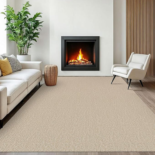 EARTHALL Washable Area Rugs 6x9 Ft Non Slip Living Room Rugs Cotton Rubber