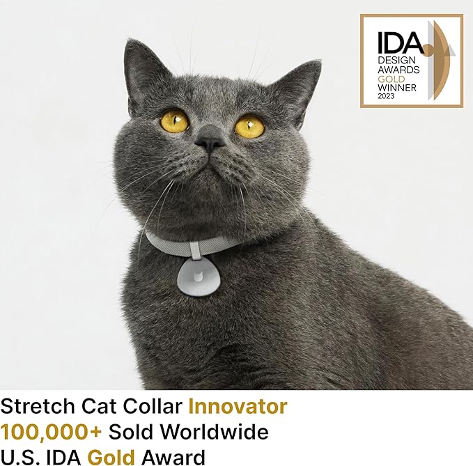 Safety Cat Collar and ID Tag Set - Elastic Quick Release, Non Breakaway Cat Collar Personalized Anodized Aluminum Engraved Pet Name Tag, Lightweight for Kitten and Small Large Cats