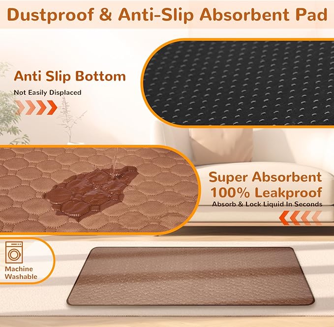 Big Dog Bed Orthopedic Memory Foam Dog Couch Waterproof with Anti-Slip Mat Washable Pet Beds Chew Proof (Brown)