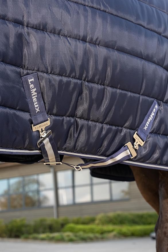 LeMieux Arika Stable-Tek 100g Blanket - Diamond Ripstop Outer - Breathable and Stain Repellent - Navy - 69"