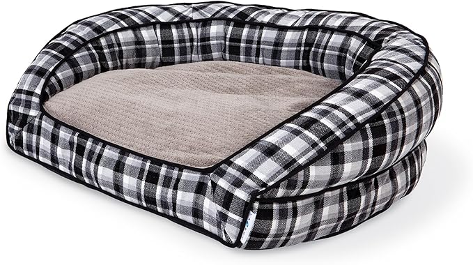 Petmate La-Z-Boy Tucker Sofa Bed Medium Dog Bed Spencer Plaid 33x30 Inches for Dogs up to 50lbs with Durable Removable Washable Cover