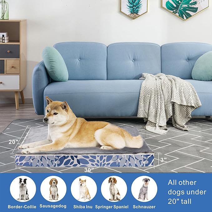 Dog Bed Medium Large Size Dog Sleeping Mat Dogs Orthopedic Foam with Bolster Washable Pet Bed with Removable Cover