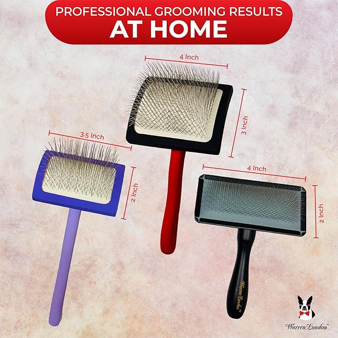 Warren London FurBreeze Pro Max Doodle Brush for Dogs – 4" x 3" Grooming Brush for Long & Thick Coats – Removes Mats & Tangles – Ideal for Goldendoodles, Poodles, Labradors – Professional Groomers