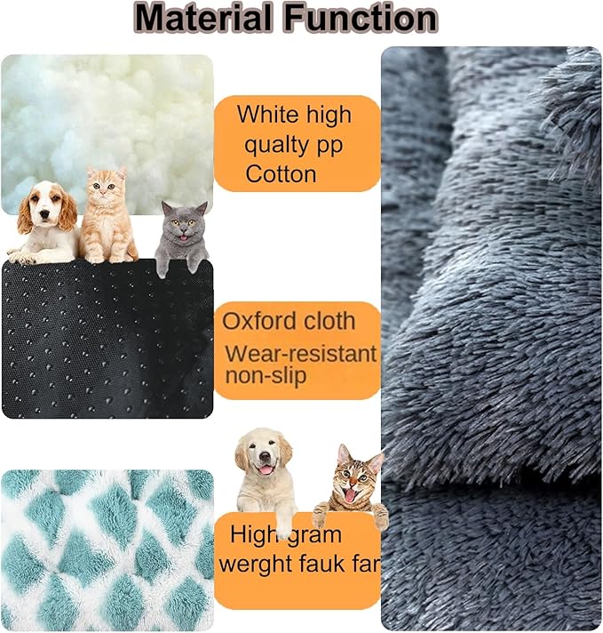 Dog Crate Mat, Dog Bed for Large Dogs, Comfy Fluffy Kennel Pad Anti-Slip for Dog beds & Furniture, Quilted Dog Bed for Pets for Medium/Small Dogs Cats (Color : A1, Size : 16.9x11)