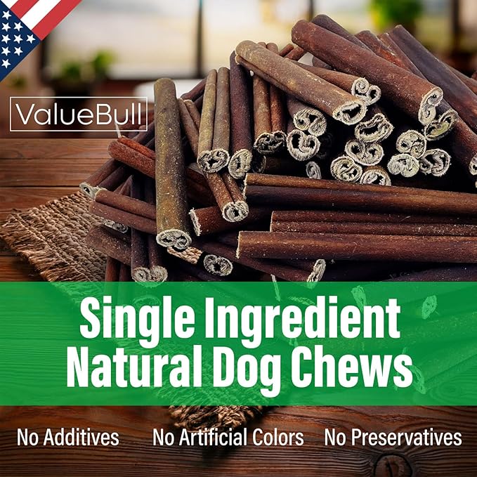 ValueBull USA Collagen Sticks for Dogs, 6 Inch Super Jumbo Chews, Natural Long-Lasting Dog Treats, 200 Count Wholesale Pack - Promotes Joint, Skin & Coat Health with Glucosamine and Chondroitin