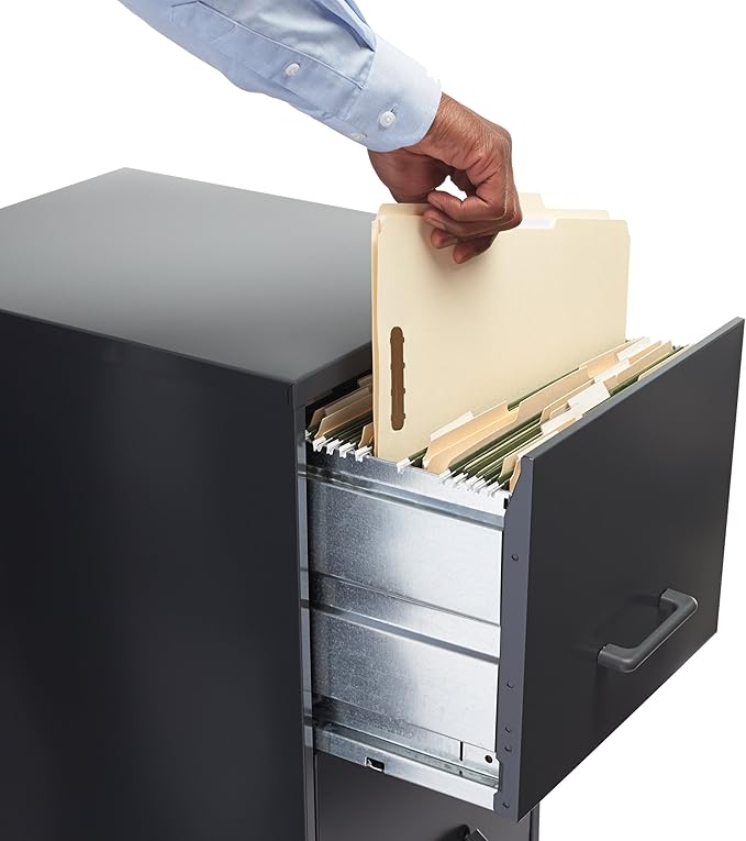 Amazon Basics Manila File Folders with Fasteners for Organized Filing, Letter Size, Beige, 50-Pack