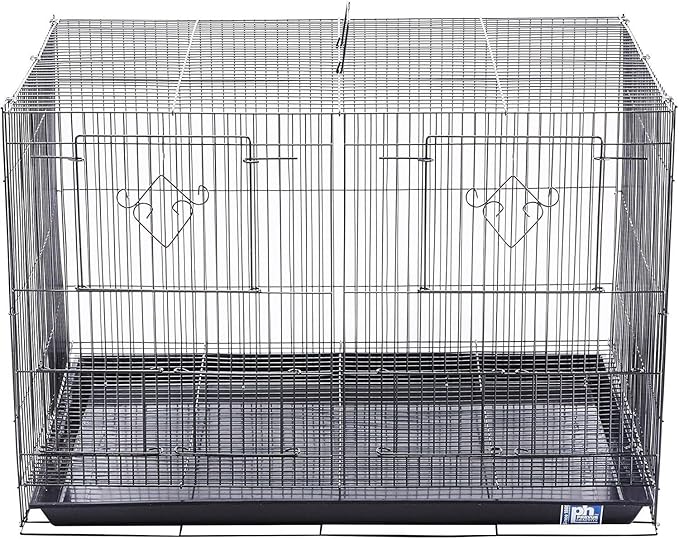 Medieval Moods Flight Bird Cage with Castle-Inspired Design, Spacious Interior, Durable Construction, and Ample Room for Birds to Fly, Play Black