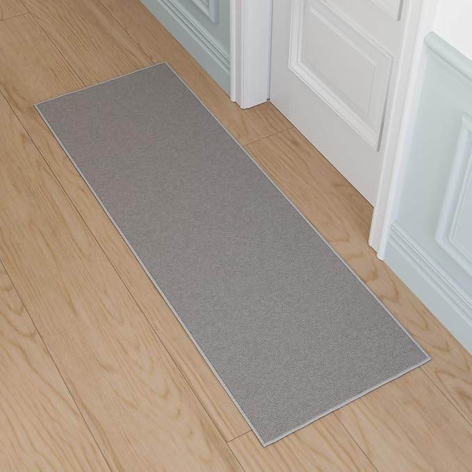 Ottomanson Hallway Runner Rug 1'10" x 6' Non Slip Solid Area Rugs Easy to Clean