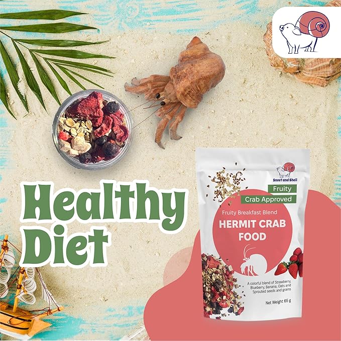 Snout and Shell Hermit Crab Food Bundle – Fruity Breakfast Blend, Crabby Bug Blend & Greensand – Organic, High Protein, Natural Minerals – Complete Nutrition for Healthy Shell Growth & Vitality