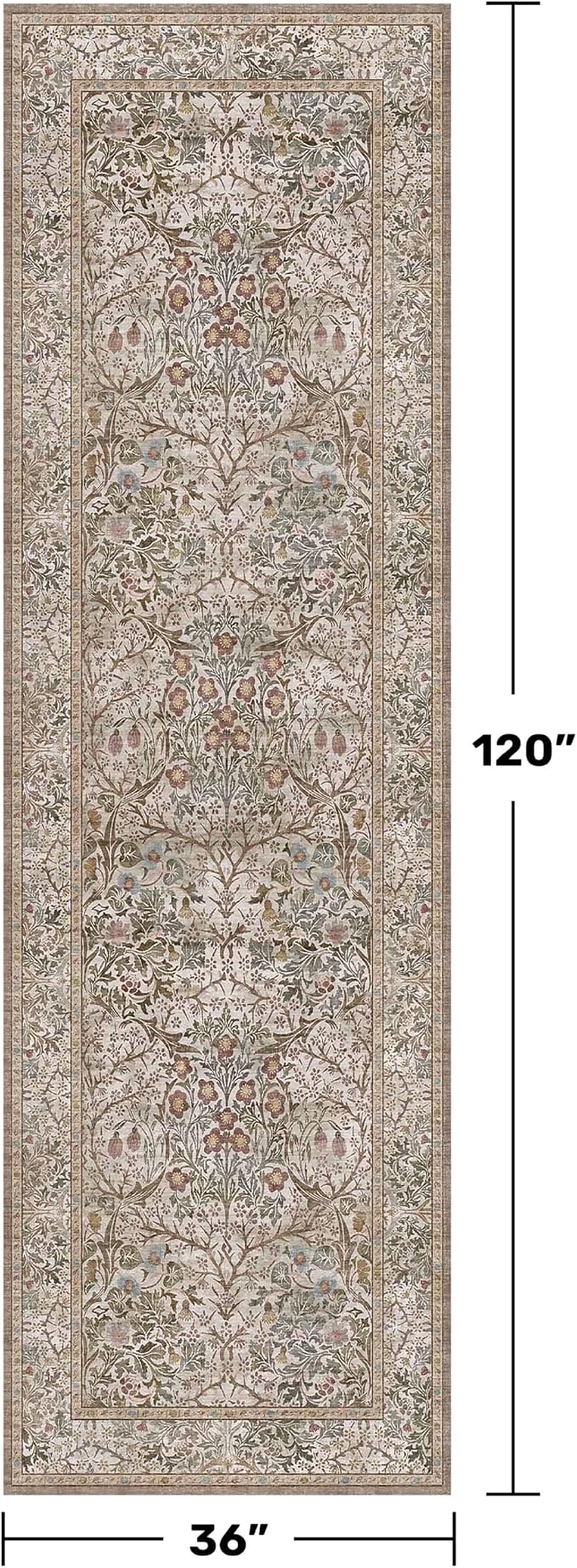 Moss Green 3x10 ft Extra Long Wide Runner Rug