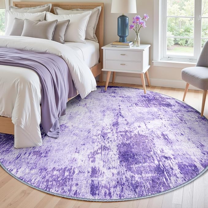 RELEANY Washable Area Rugs 8ft Non-Slip Modern Abstract Soft