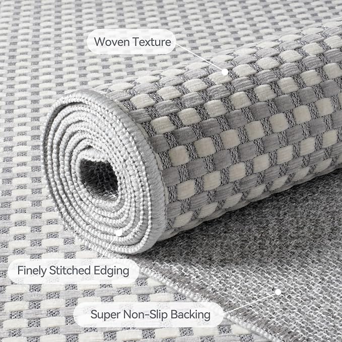 YDKGL 2x6 ft Kitchen Runner Rug Mat Non Slip Boho Woven Hallway Runner Washable