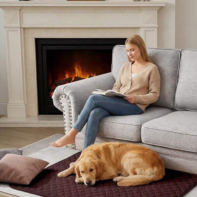 Waterproof Dog Bed Cover Pet Blanket Sofa Pet Bed Mat,Leak Proof Washable Incontinence Mattress Protectors,Suitable for People Who Cannot Take Care of Themselves,30x30 Inch Coffee