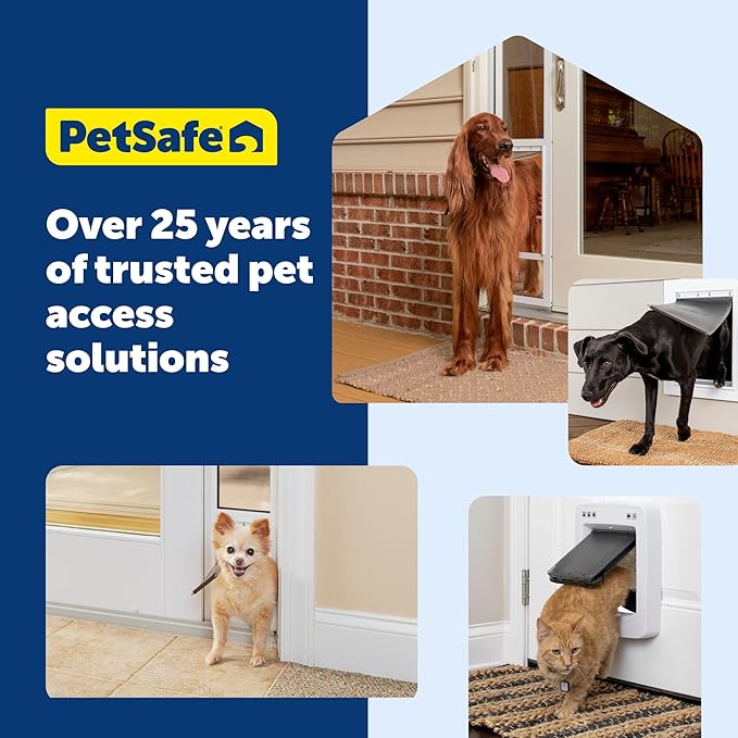 PetSafe Wall Entry Pet Door - Rust-Free Telescoping Frame - Easy Install for Interior & Exterior Walls 4 3/4" - 7" Thick - Small - for Pets Up to 15 Lb