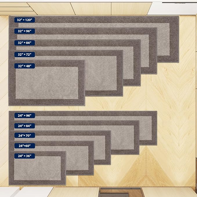 Machine Washable Kitchen Rug 32" x 84", Non Slip Kitchen Mat