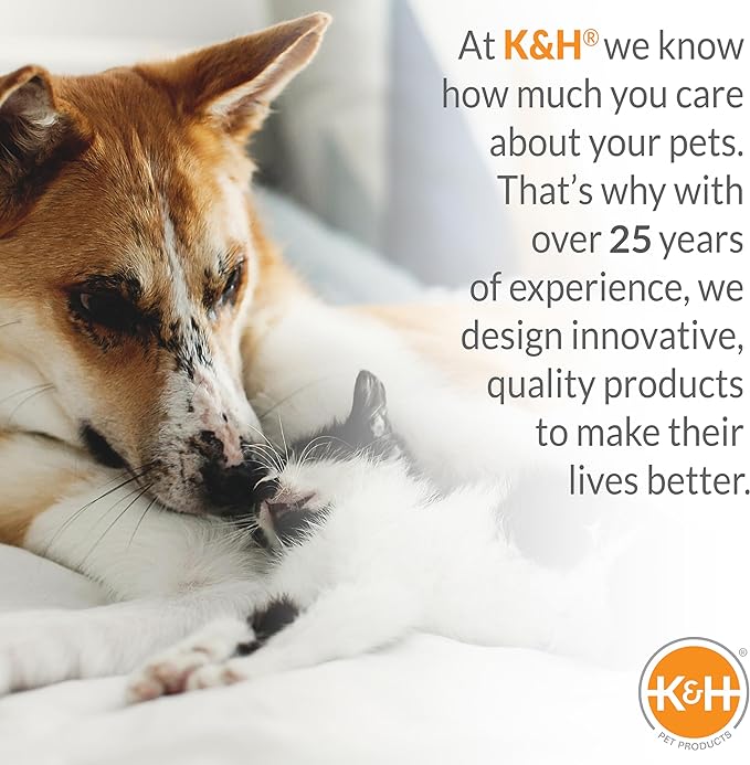 K&H Pet Products Pet Bed Warmer, Turn Any Pet Bed Into a Heated Cat or Dog Bed, Waterproof Indoor Heated Warming Pad Insert, Automatic Temperature, Safety Listed - Large 23.75 X 11in Tan