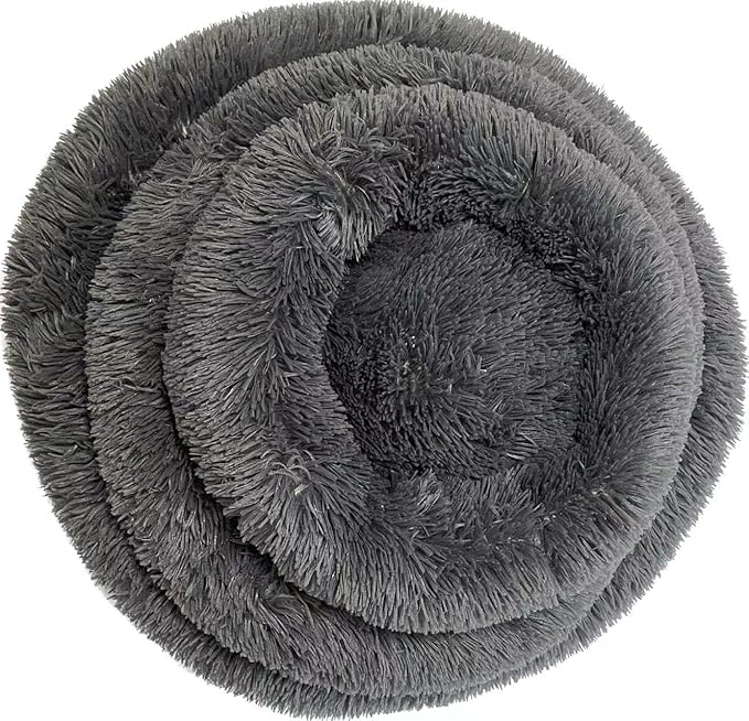 Round Dog and Cat Bed Cushion - Doughnut-Shaped Blanket for Small Pets